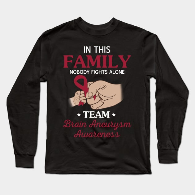 Nobody Fights Alone Team Brain Aneurysm Awareness Long Sleeve T-Shirt by Terryeare